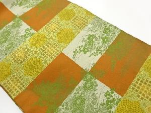 秋草模様織出し名古屋帯